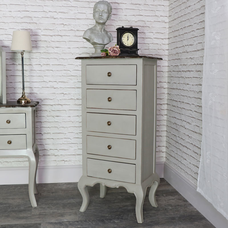 Tall Vintage Grey Tallboy Chest Of Drawers Leadbury Range Windsor Browne Vinterior