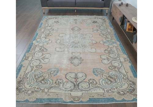 6x10 Antique Oriental Persian Vintage Carpet, Oushak Handmade Wool Rug, Distressed Orange Large Area Rugs, Farmhouse Decor, One Of A Kind