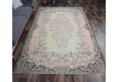 6x9 Turkish Vintage Area Rug, Oushak Handmade Wool Oriental Floral Carpet, Farmhouse Decor, One Of A Kind Made In Southern Anatolian Region
