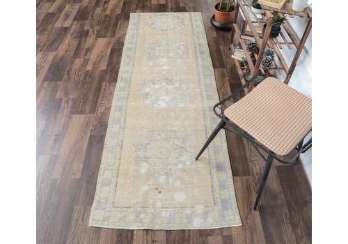 3x75 Vintage Turkish Runner, Oushak Handmade Wool Rug, Faded Orange Hallway Rugs, Farmhouse Decor, One Of A Kind, Made In Anatolia