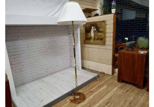 Vintage Floor Lamp Onyx Brass Stand Antique Light 1930's Retro