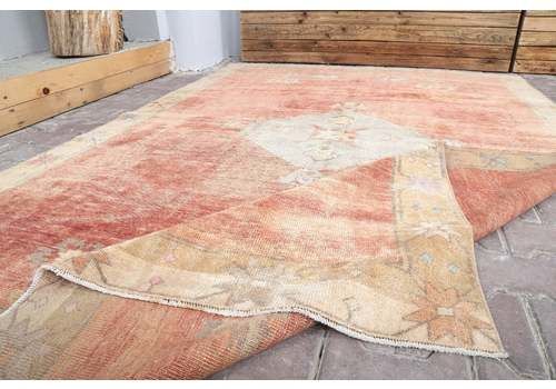 Soft Wool Turkish Rug, Anatolian Rug, Hand Knotted, Turkish Runner Rug, Wool Rug, Vintage Rug, Oushak Rug, Decorative Rug, Rug