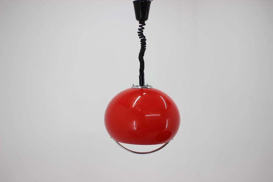 Midcentury Red Pendant Meblo Designed By Harvey Guzzini, 1970s photo furniture