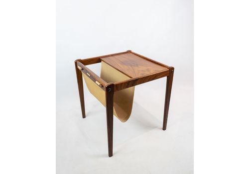 Small Newspaper Holder / Lamp Table In Rosewood Of Danish Design From The 1960s.