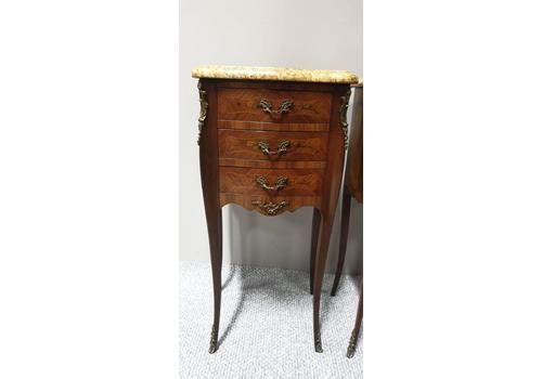 Pair French Marquetry Beside Chests Of Drawers