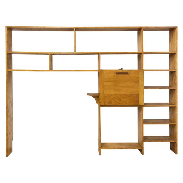 Vintage Bookcase Folding Desk Shelves French Midcentury Vinterior