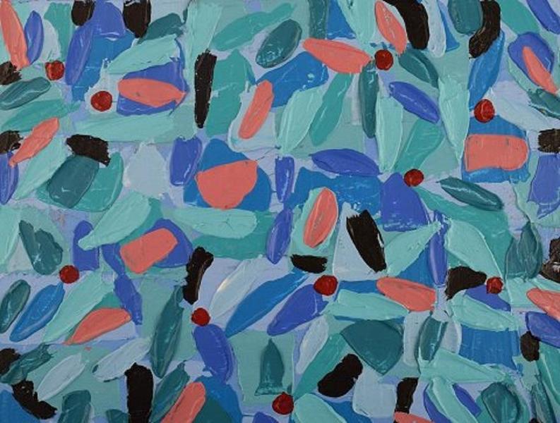 Ivy Lysdal, Acrylic On Canvas, Abstract Modernist Painting, Late 20th Century photo furniture