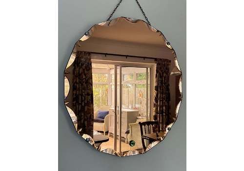 Large Rose Gold Circular Mirror