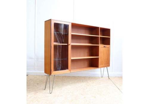 G Plan Large Storage Display Cabinet Storage Hairpin Legs Industrial Teak 1970s Retro Drinks Cabinet