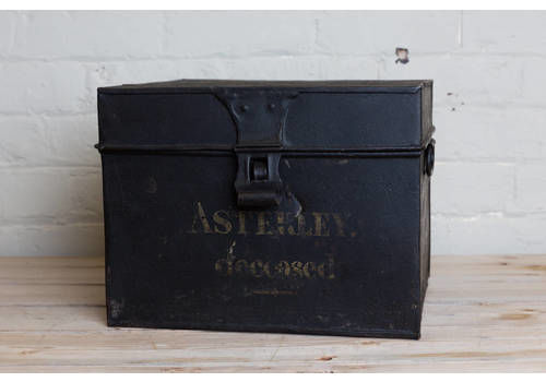 Vintage Black Metal Painted Box, Storage, Office, Den, Metro Home,Industrial Home