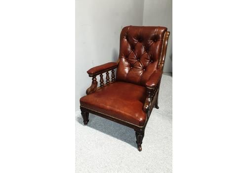 Superb Victorian Leather Library Chair