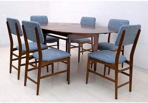 Edmondo Palutari For Dassi Mid Century Italian Teak Dining Table And Chairs, 50s
