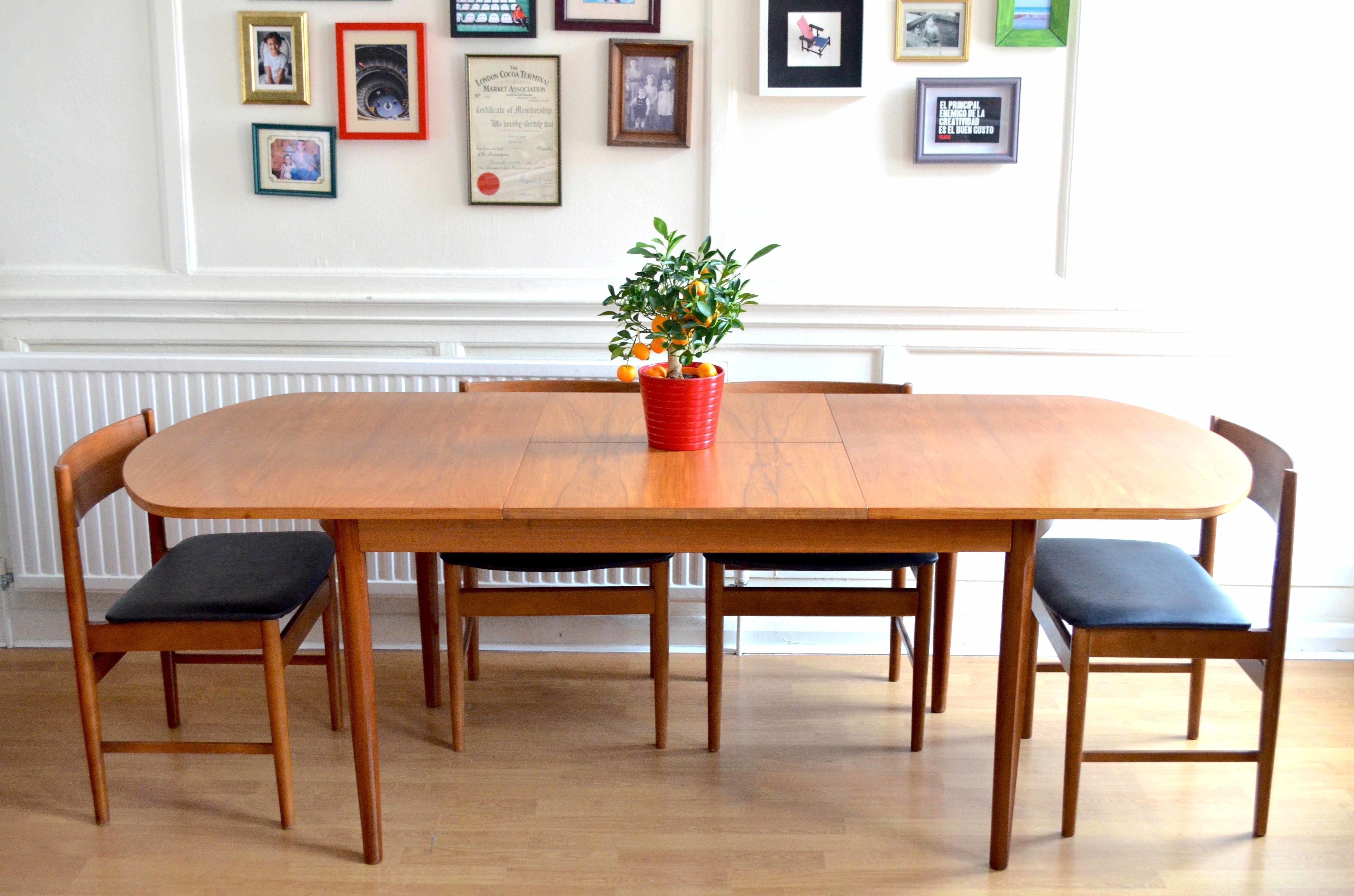 Vintage Uniflex Danish Style Teak Extending Dining Table And Teak Extending Dining Table