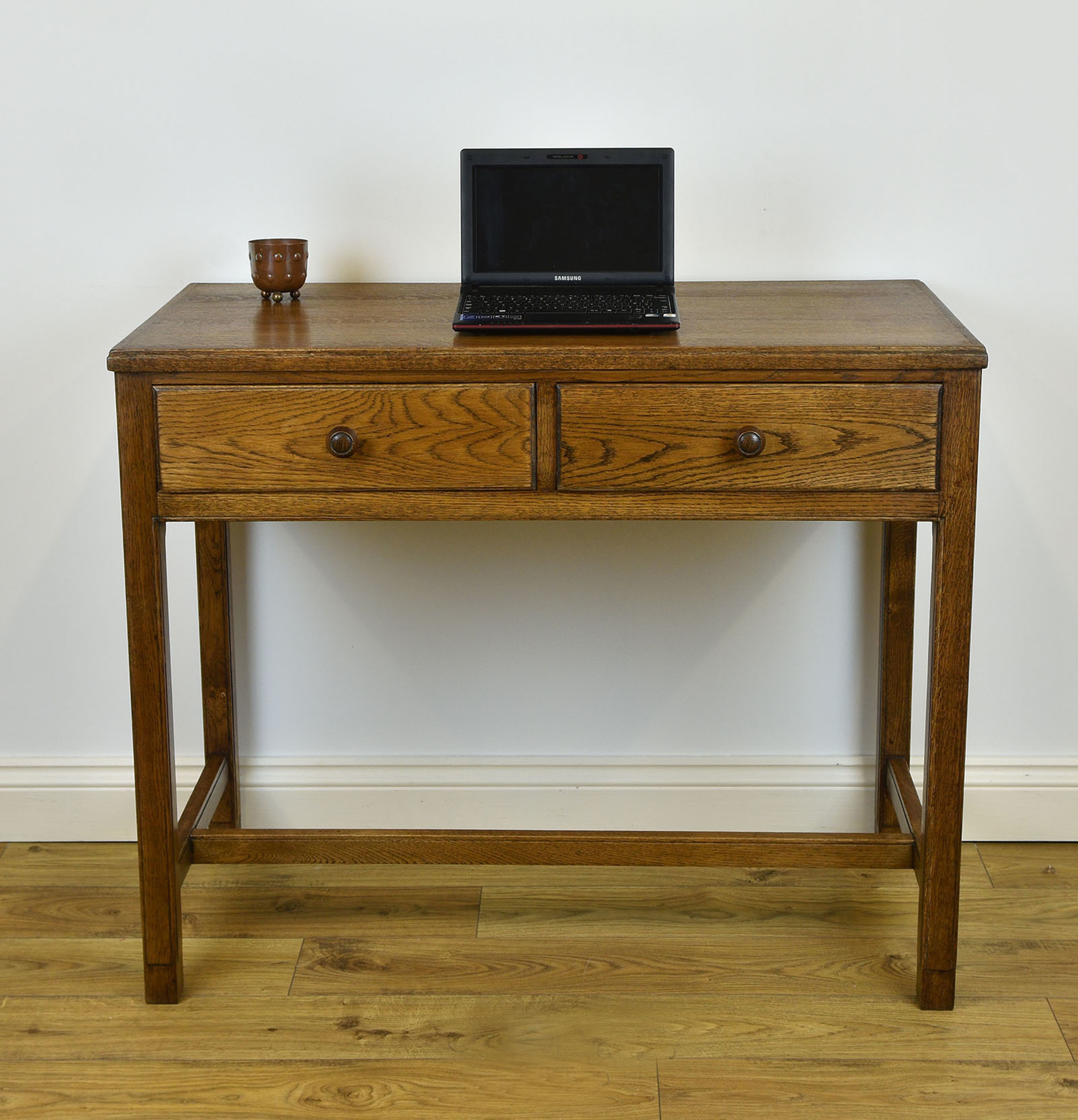 Vintage Oak Air Ministry Small Desk Side Hall Table Cotswold