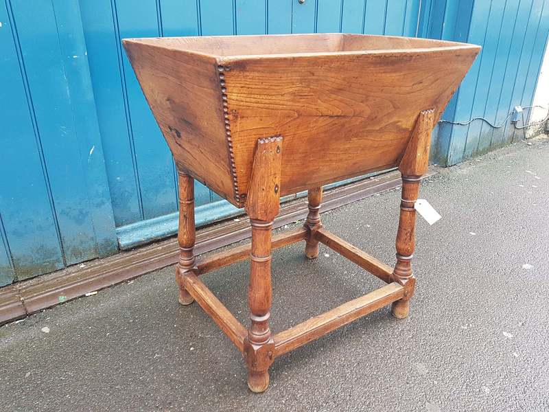 Antique English Rustic Oak Dough Trough Vintage Retro Kitchen