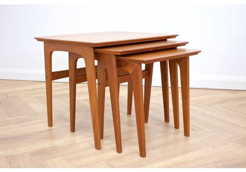 Mid Century Retro Teak Danish Teak Nest Of Tables Pedersen For Vejen