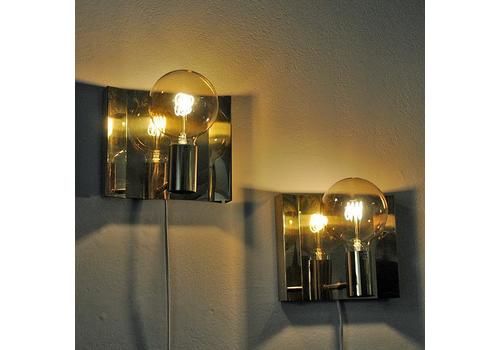 Norwegian Brass Pair Of Høvik Wall Lamps Mod 7382 From The 1970s