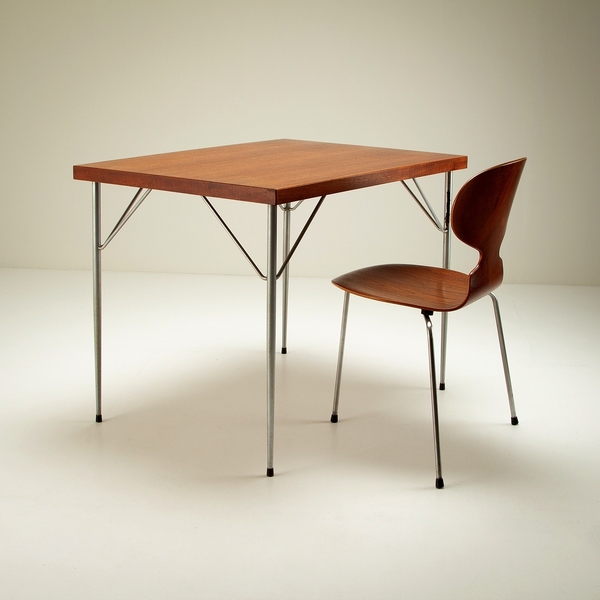 Teak And Chrome Desk After Arne Jacobsen, Denmark, 1950s photo Furniture