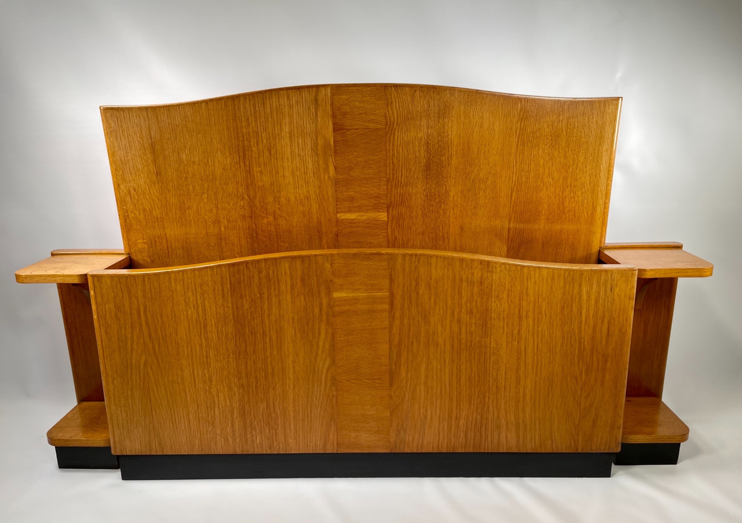Art Deco Bed With Attached Bedside Tables Vinterior