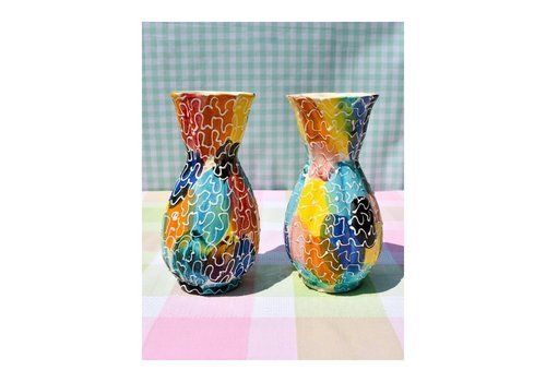 Midcentury Italian Abstract Ceramic Vases (Pair)
