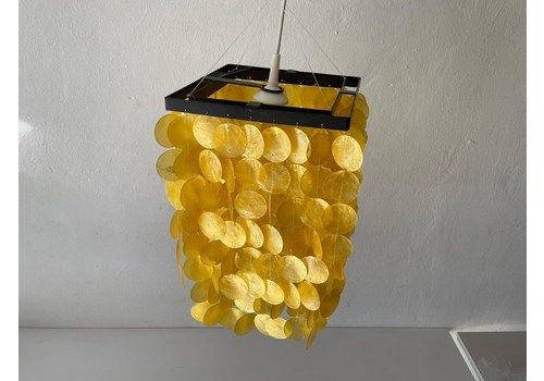 Yellow Seashell Plates Chandelier In Style Of Verner Panton, 1960s, Germany
