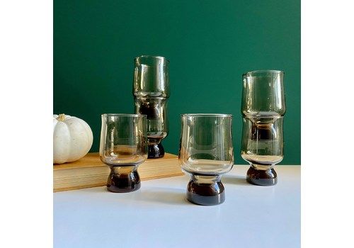 Set Of 6 Vintage Crown Corning Australia Stackable Glasses Set