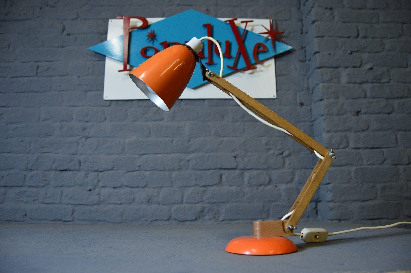 Vintage Retro Mid Century Orange Maclamp Terence Conran Desk Lamp