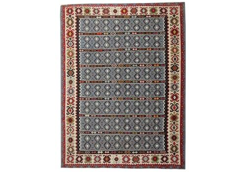 Antique Rug Serbian, Handmade Carpet Vintage Kilim Rug, Geometric Oriental Rug