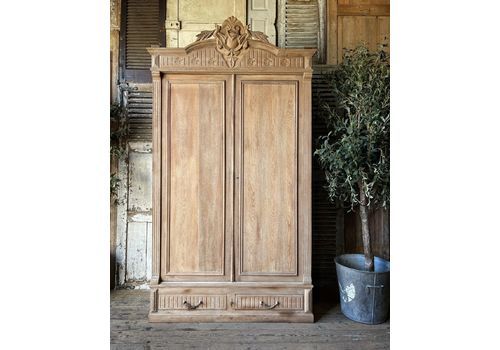 Fabulous French Sandblasted Oak Wardrobe