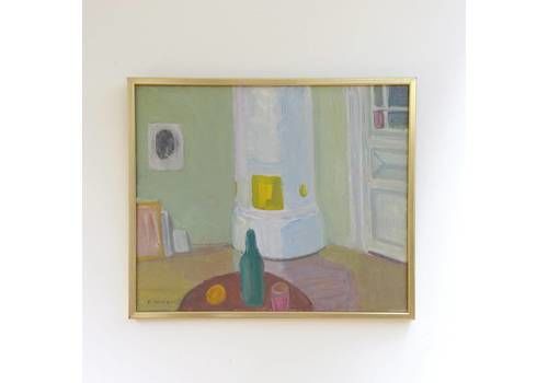20th Century Swedish Oil Painting By Knut Hanqvist Original Interior Scene