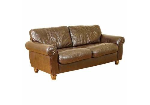 Gorgeous Brown Heritage Saddle Leather John Lews Madison 2 Seater Sofa (2/2)