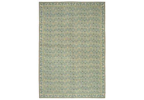 Oriental Handmade Wool Green Large Oushak Rug 362 Cm X 541 Cm