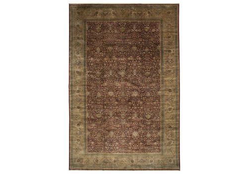 Oriental Hand Knotted 2000s 356 Cm X 545 Cm Red Large Oushak Area Rug