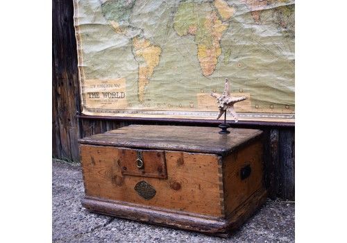 Antique Victorian Chubb & Sons Lock & Safe Company Oak Trunk Chest London