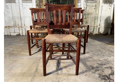 Antique Rush Seated Sussex Dining Chairs