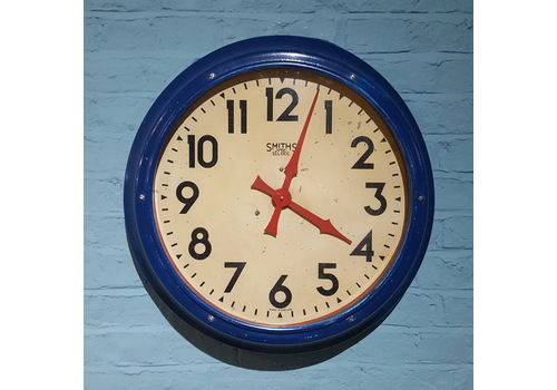 703   Large 1940's Vintage Factory Smiths Clock, 1940s,