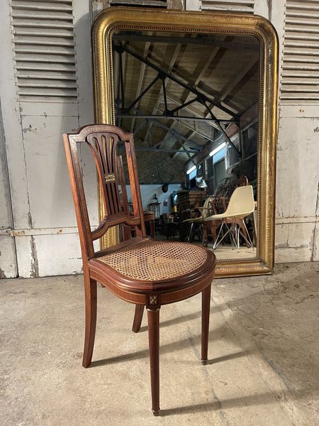 A Pair Of Antique French Empire Mahogany Satin Wood Inlay Louis XV