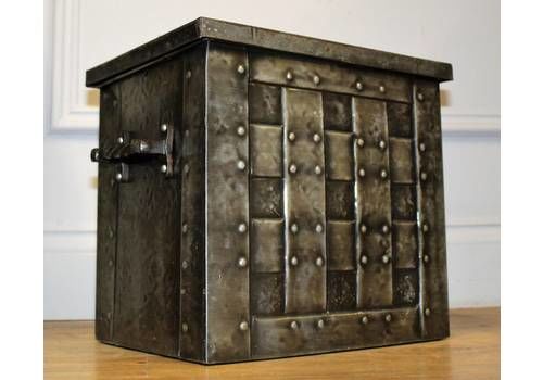 Arts And Crafts Antique Coal Scuttle Box Iron Fire Vintage Vintage Decor Victorian Industrial Metal
