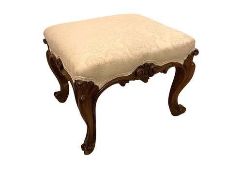 Outstanding Quality Antique Victorian Freestanding Carved Walnut Stool