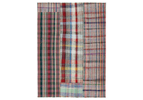 Turkish Handmade 1980s 235 Cm X 320 Cm Multicolor Kilim Patchwork Rug