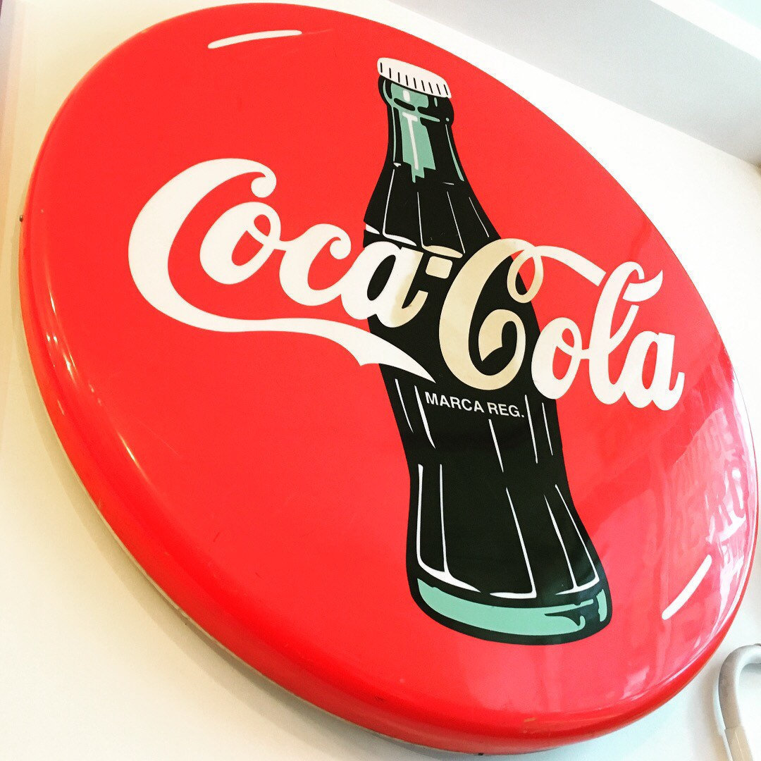 1980s Spanish Coca Cola Wall On Vintage Retro Breweriana E