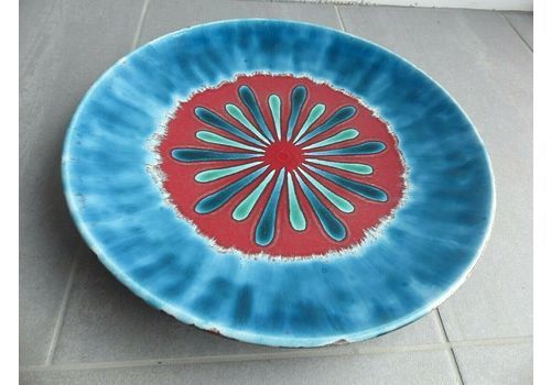 Vibrant Colourful Poole Studio Pottery Charger By N. Massarella Perfect Con