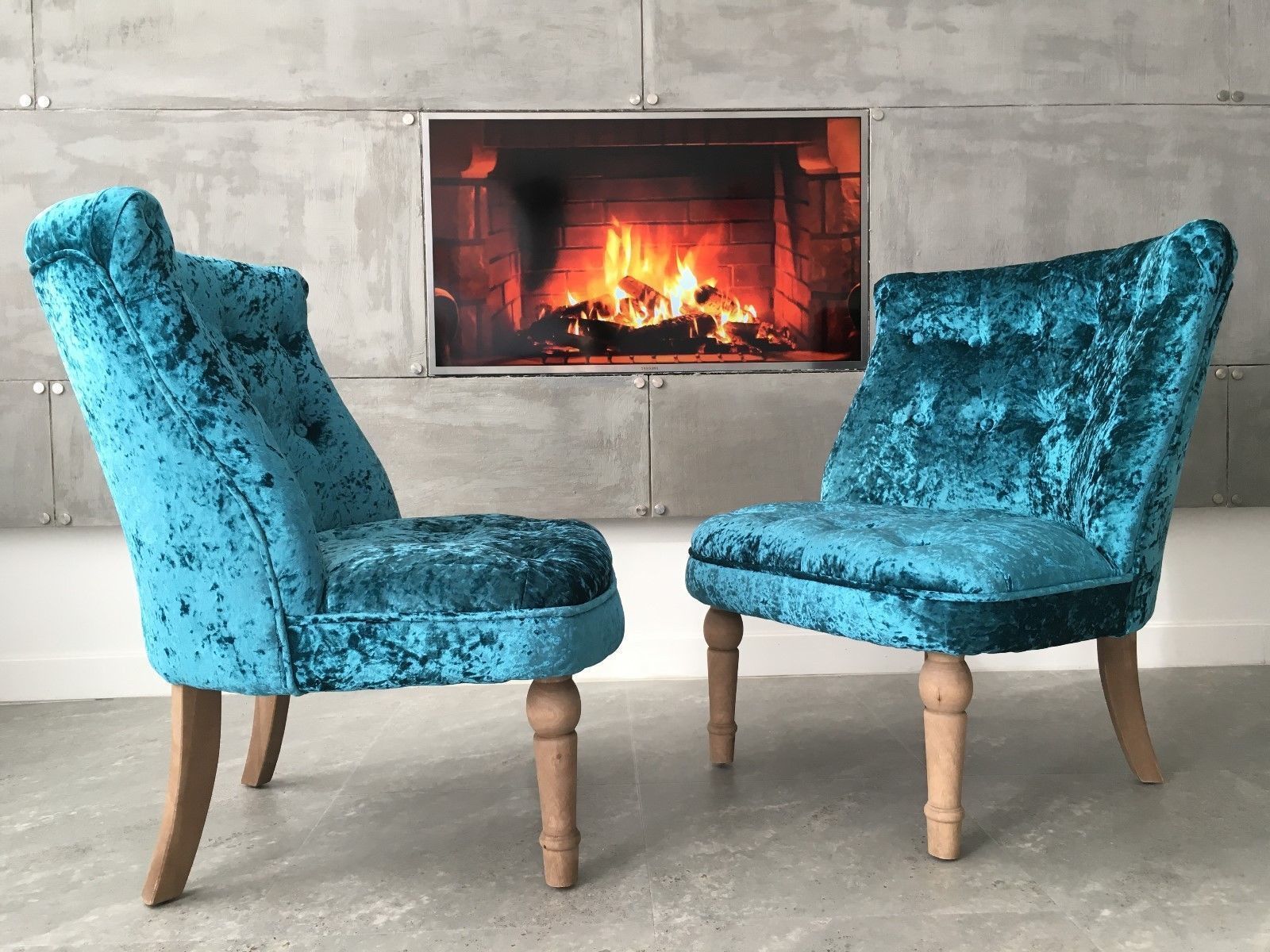 Design Unique Bampton Turquoise Blue Crushed Velvet Armchairs Chair Set Of 2 Design Unique Bampton Turquoise Blue Crushed Velvet Armchairs Chair Set Of 2