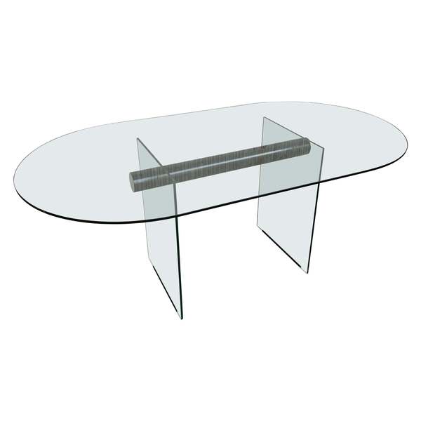 Mid Century Modern Glass Dining Room Table With Glass Legs In The Pace ...