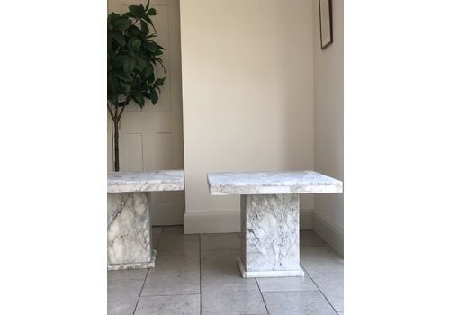 Carrara Marble Side Table, 1970s