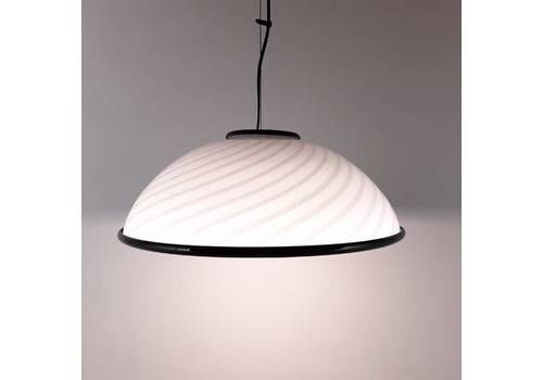Retro Pendant Lamp White And Black Italy 80s Vintage Lighting Mid Century Home Decor