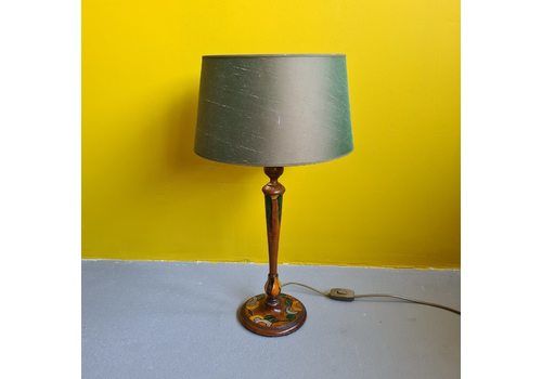 Painted Wooden Table Lamp, 1970s