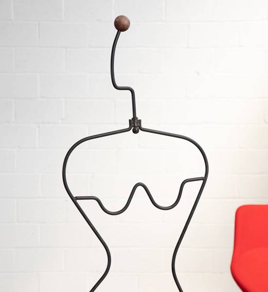 1980s Laurids Postmodern Figural Female Valet For Ikea, Metal