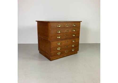1930s Plan Chest With Brass Cup Handles