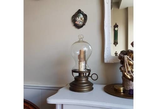 Vintage Special Lamp, Old Style, Brass And Glass Dome Table Lamp, Home Decor, Rustic Lantern, Interior Design,